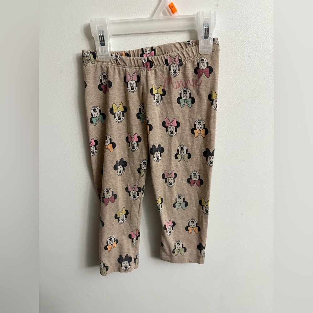 4/30$ Disney Minnie Mouse Tan 3/4 Leggings 4-5 years